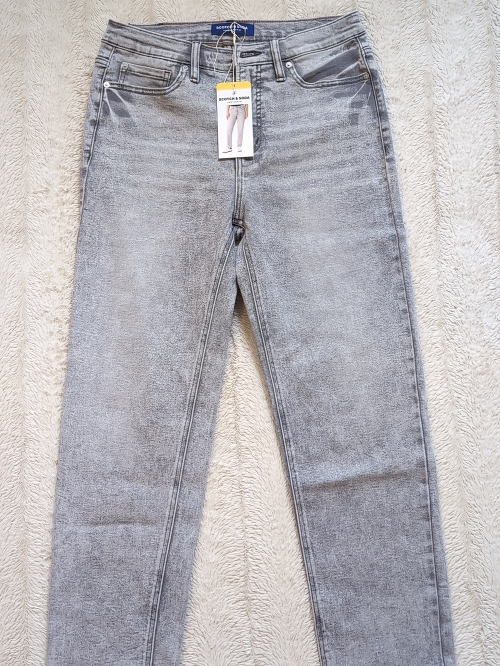 Scotch & Soda NWT High Rise Slim Jeans Women's 6 Gray Acid
